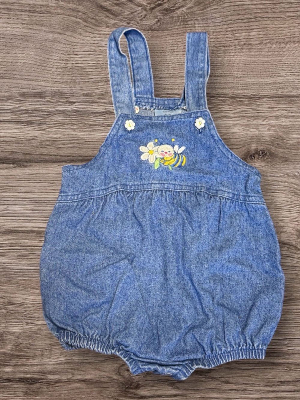 NWT Vintage 90’s Healthtex Baby Girl Denim Bubble Overall Romper
